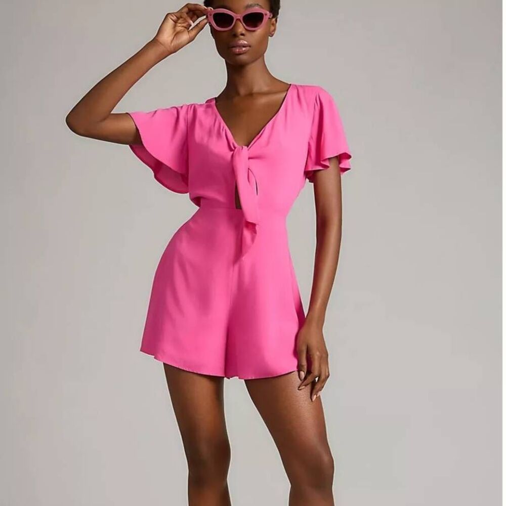 Anthropologie If By Sea Tie-Front Romper